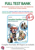 Test Bank For Canadian Families Today: New Perspectives 4th Edition by Patrizia Albanese 9780199025763 Chapter 1-16 Complete Guide.