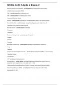 NRSG 3420 Adults 2 Exam 2&lpar;100 questions with correct answers&rpar;
