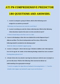 ATI PN COMPREHENSIVE PREDICTOR EXAM WITH 180 QUESTIONS AND ANSWERS&vert; LATEST