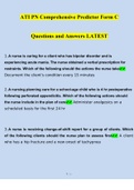 ATI PN COMPREHENSIVE PREDICTOR FORM A, B, C, EXAM & RETAKE EXAM Questions & Answers; Latest