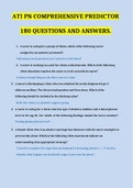 ATI PN COMPREHENSIVE PREDICTOR EXAM WITH 180 QUESTIONS AND ANSWERS| LATEST