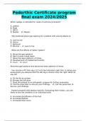 Pedorthic Certificate program final exam 2024&sol;2025