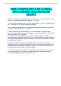 CRNI TECHNOLOGY AND CLINICAL APPLICATIONS 2022-2023 EXAM UPDATE