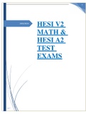HESI V2 MATH & HESI A2 TEST EXAMS COMPLETE SOLUTION