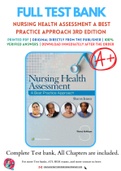 Test Bank for Nursing Health Assessment A Best Practice Approach 3rd Edition  By Sharon Jensen Chapter 1-30 Complete Guide A+