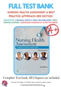 Test Bank for Nursing Health Assessment A Best Practice Approach 3rd Edition  By Sharon Jensen Chapter 1-30 Complete Guide A+