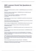 DMV Learners Permit Test Questions & Answers