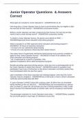 Junior Operator Questions  & Answers Correct