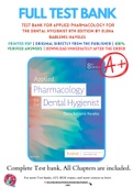 Test Bank For Applied Pharmacology for the Dental Hygienist 8th Edition by Elena Bablenis Haveles 9780323595391 Chapter 1-26 Complete Guide &period;