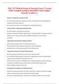 NSG 123 Medical Surgical Nursing Exam 2 &vert; Actual With Complete Solution 2024&sol;2025 Latest Update Already Graded A&plus;