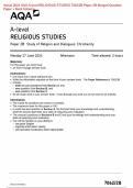 Actual 2024 AQA A-level RELIGIOUS STUDIES 7062&sol;2B Paper 2B Merged Question Paper &plus; Mark Scheme
