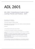 "ADL 2601&colon; Comprehensive Guide to Adult Learning Theories and Practices - 2024"