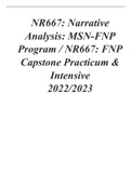 NR667 Narrative Analysis MSN-FNP Program NR667 FNP Capstone Practicum & Intensive (2022-2023)