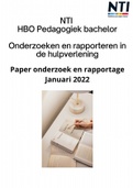 NTI paper Onderzoek en Rapportage - 'Stress bij studenten' - HBO Pedagogiek - Geslaagd 2022 cijfer 8