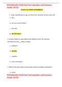 PSYCHOLOGY 4330 Post Test Question and Answers&colon; Grade&colon; 50&sol;50