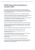 PRITE Neuroscience Questions & Answers 100&percnt;