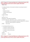 PSYC Chapter 01 Abnormal Behavior in Historical Context TB Exam Questions and Answers latest Update 2022&sol;2023