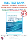 Test Bank for Brunner & Suddarth's Textbook of Medical-Surgical Nursing 15th Edition By Janice Hinkle Chapter 1-68 Complete Guide A+