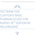 TEST BANK FOR CLAYTON’S BASIC PHARMACOLOGY FOR NURSES 18TH EDITION BY WILLIHNGANZTEST BANK FOR CLAYTON’S BASIC PHARMACOLOGY FOR NURSES 18TH EDITION BY WILLIHNGANZTEST BANK FOR CLAYTON’S BASIC PHARMACOLOGY FOR NURSES 18TH EDITION BY WILLIHNGANZTEST BANK FO