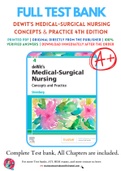 Test Bank for deWit's Medical-Surgical Nursing Concepts & Practice 4th Edition By Holly Stromberg Chapter 1-49 Complete Guide A&plus;