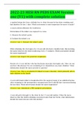 2022-23 HESI RN PEDS EXAM Version one &lpar;V1&rpar; with complete solution