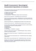 Health Assessment&colon; Neurological Assessment Questions & Answers