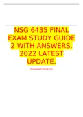 NSG 6435 FINAL EXAM STUDY GUIDE 2 WITH ANSWERS. 2022 LATEST UPDATE.