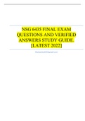 NSG 6435 FINAL EXAM QUESTIONS AND VERIFIED ANSWERS STUDY GUIDE.[LATEST 2022]