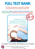 Test Bank For Essentials of Maternity, Newborn, and Women’s Health 5th Edition by Susan Ricci 9781975112646 Chapter 1-24 Complete Guide.