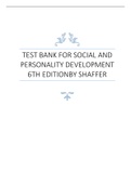 Test Bank for Social and Personality Development 6th Edition by Shaffer