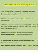 WGU C961 Ethics In Technology Review Questions and Answers &lpar;2022&sol;2023&rpar; &lpar;100&percnt; Verified Answers by Expert&rpar;