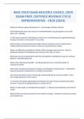 PASS CRCR EXAM MULTIPLE CHOICE&comma; CRCR EXAM PREP&comma; CERTIFIED REVENUE CYCLE REPRESENTATIVE - CRCR &lpar;2023&rpar;