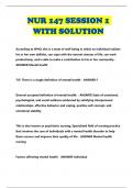 NUR 147 SESSION 1 WITH SOLUTION