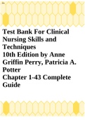 Test bank For Clinical Nursing Skills and Techniques 10th Edition by Anne Griffin Perry; Patricia A. Potter; Wendy Ostendorf; Nancy Laplante 9780323708630, 0323708633 chapter 1-43 Complete Guide.
