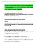 NSG 123 Medical Surgical Nursing Exam 2 Questions with 100&percnt; Correct Answers &vert; Verified &vert; Latest Update