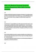 NSG 123 Medical Surgical Nursing-- Lecture Questions With 100&percnt; Correct Answers 