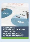ASSOCIATE CONSTRUCTOR EXAM 2024 LATEST QUESTIONS WITH ACTUAL ANSWERS&excl;&excl;