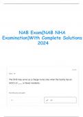 NAB Exam&lpar;NAB NHA Examination&rpar;With Complete Solutions 2024