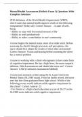 Mental Health Assessment &lpar;Holistic Exam 3&rpar; Questions With Complete Solutions