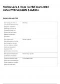 Florida Laws & Rules &lpar;Dental Exam ADEX CDCA&rpar;With Complete Solutions&period;