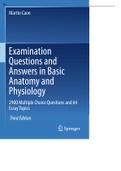 Examination Questions and Answers in Basic Anatomy and Physiology 2900 Multiple Choice Questions and 64 Essay Topics