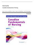 Test Bank for Canadian Fundamentals of Nursing, 6th Edition 