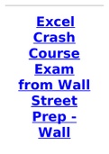Excel Crash Course Exam from Wall Street Prep - Wall Street Prep. 2022/2023