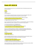 ATI PEDS 2019 B&colon; Questions & Answers&colon; A&plus; Score Guide&colon; Updated