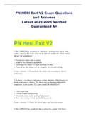 PN HESI Exit V2 Exam Questions and Answers Latest 2022/2023 Verified Guaranteed A+