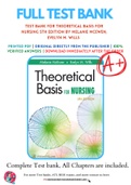 Test Bank For Theoretical Basis for Nursing 5th Edition by Melanie McEwen; Evelyn M. Wills 9781496351203 Chapter 1-23 Complete Guide .