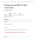 Portage Learning BIOD 151 A&P 1 Lab 3 Exam  
