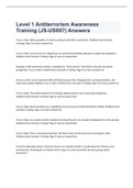 Level 1 Antiterrorism Awareness Training &lpar;JS-US007&rpar; Answers 2022&sol;2023