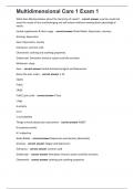 Multidimensional Care 1 Exam 1&lpar;400 questions with all verified answers&rpar;