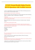 ATI RN Mental Health Online Practice 2019 B Questions with Verified Answers